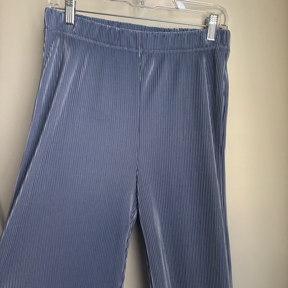 Reformation Carrington Plisse Blue Pants size M high rise euc - Picture 5 of 9